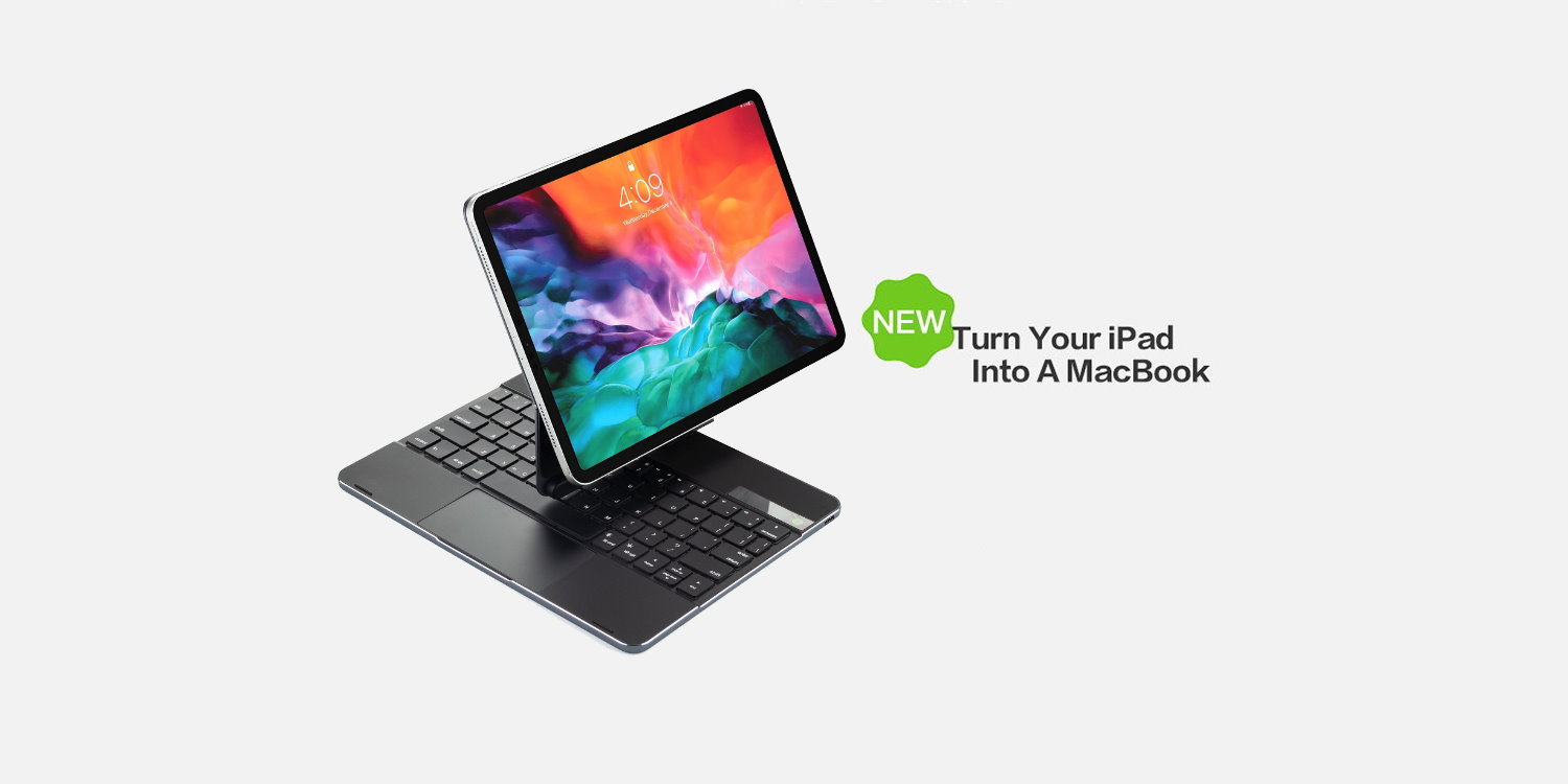 doqo 2 360 度可旋轉 2022 iPad Pro 12.9 吋 6代 鍵盤保護殼 - 繁體, 太空灰