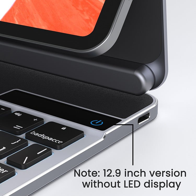 doqo 2 360 度可旋轉 2022 iPad Pro 12.9 吋 6代 鍵盤保護殼 - 繁體, 太空灰