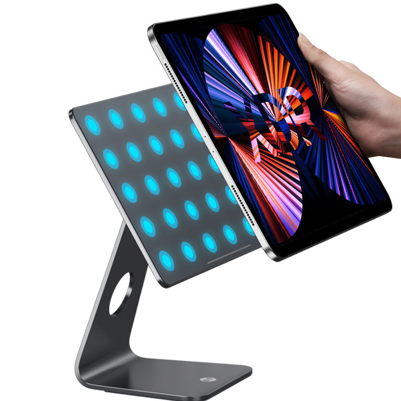 JOPREE X43 磁吸式 2022 iPad Pro 12.9吋 6代 金屬桌面支架, 太空灰