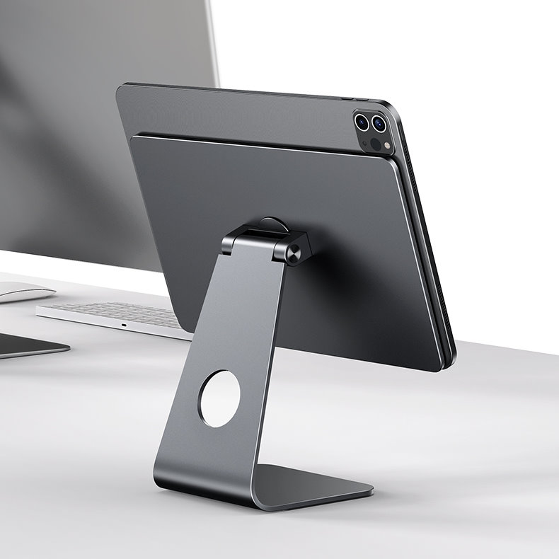 JOPREE X43 磁吸式 2022 iPad Pro 12.9吋 6代 金屬桌面支架, 太空灰