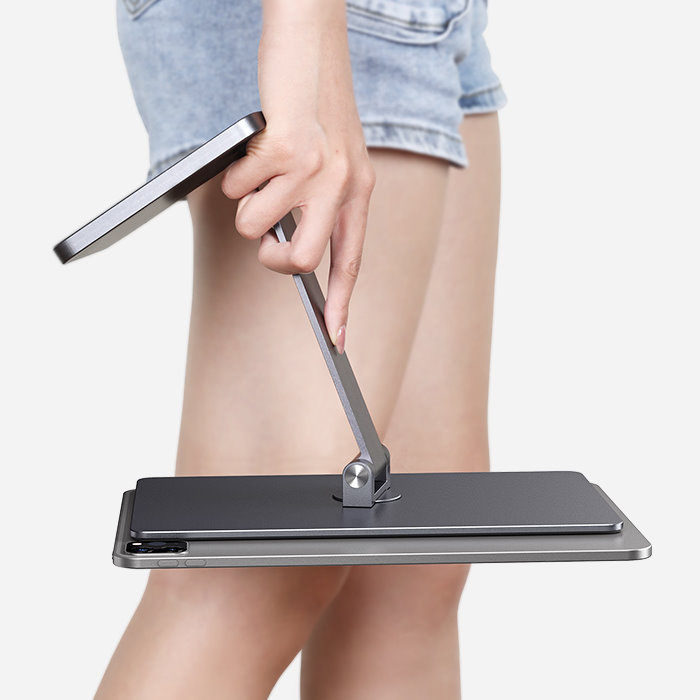 JOPREE X53 磁吸式 2018 iPad Pro 12.9吋 3代 金屬桌面支架, 太空灰