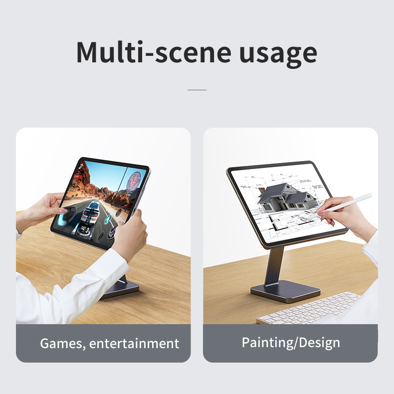 JOPREE X53 磁吸式 2018 iPad Pro 12.9吋 3代 金屬桌面支架, 太空灰