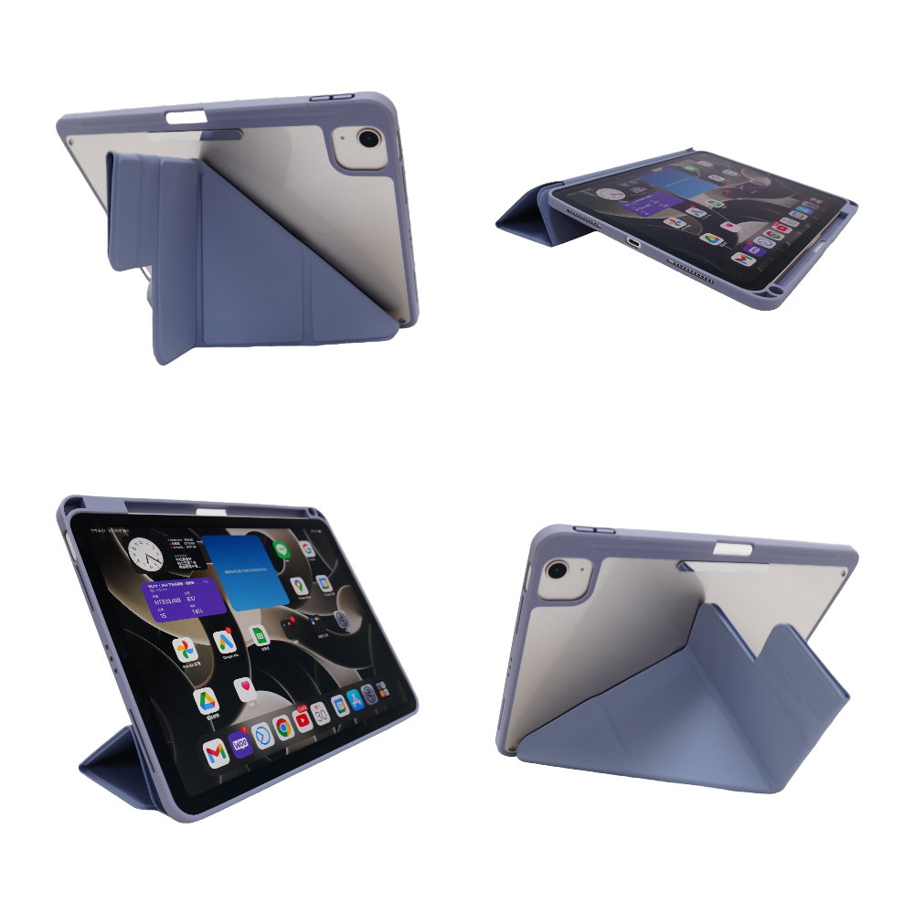 MLTIX 可直立輕薄型 2024 iPad mini 7 (8.3 吋) 含筆槽多角度保護殼, 灰