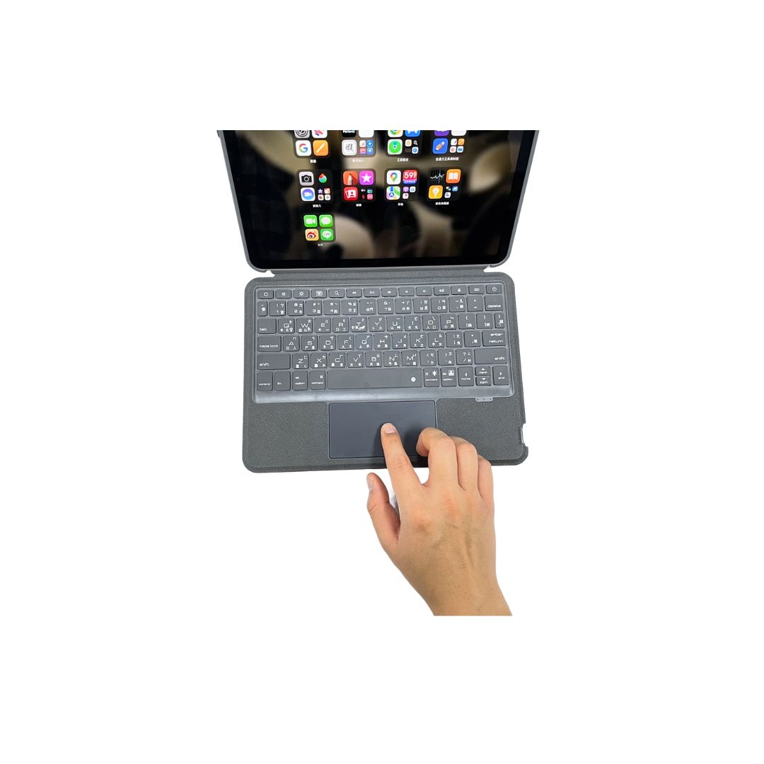 MLTIX 磁吸式抗彎曲 2024 iPad Air 6 (11 吋, M2) 含磁扣鍵盤保護殼 - 繁體, 極致灰