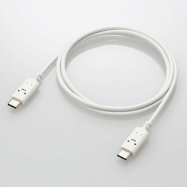 ELECOM 紫色睡臉 USB-C to USB-C 傳輸充電線 1M, 紫色