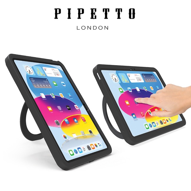 Pipetto X-case 2022 iPad 10 (10.9 吋) 360度軍規防摔保護殼, 黑邊/全透