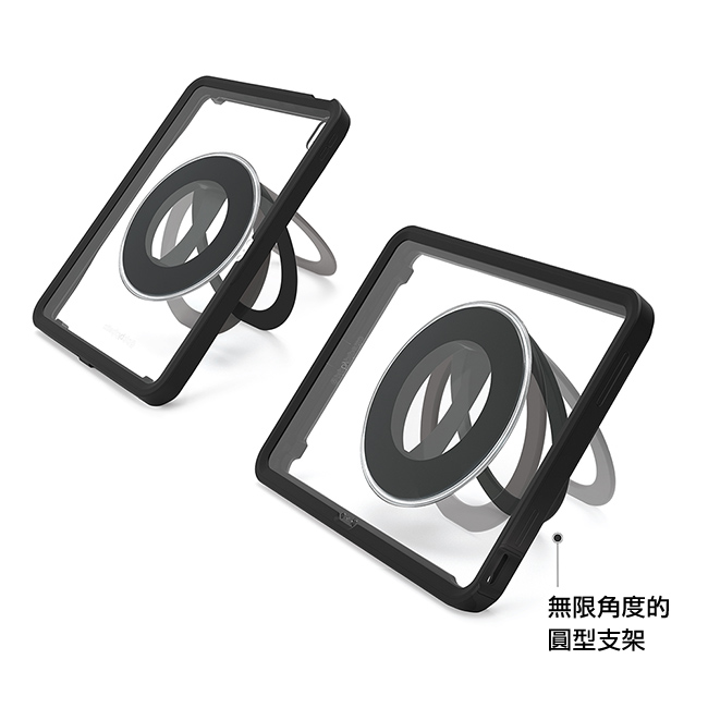 Pipetto X-case 2022 iPad 10 (10.9 吋) 360度軍規防摔保護殼, 黑邊/全透