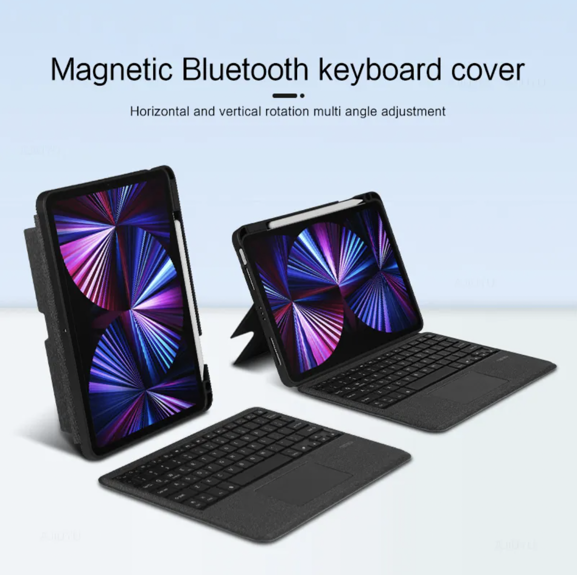 MLTIX 可直立多角度 2024 iPad Air (13 吋, M2) 含筆槽鍵盤保護殼 - 繁體, 黑
