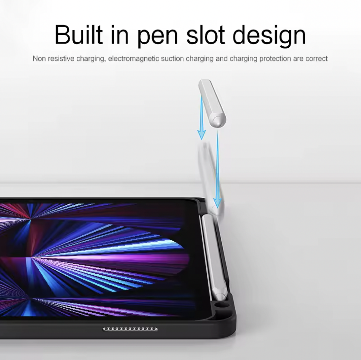 MLTIX 可直立多角度 2024 iPad Air (13 吋, M2) 含筆槽鍵盤保護殼 - 繁體, 黑