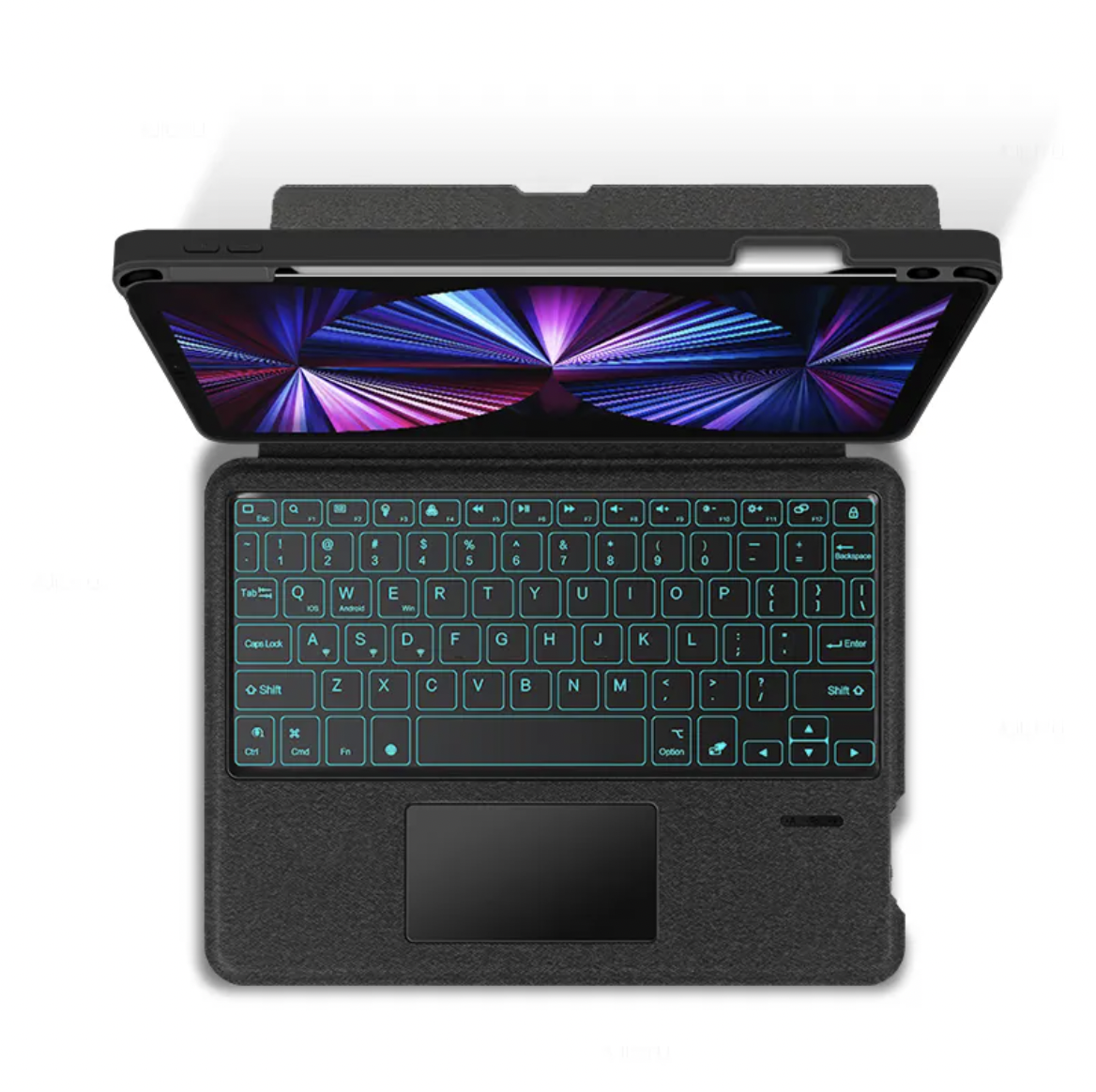 MLTIX 可直立多角度 2024 iPad Air (13 吋, M2) 含筆槽鍵盤保護殼 - 繁體, 黑