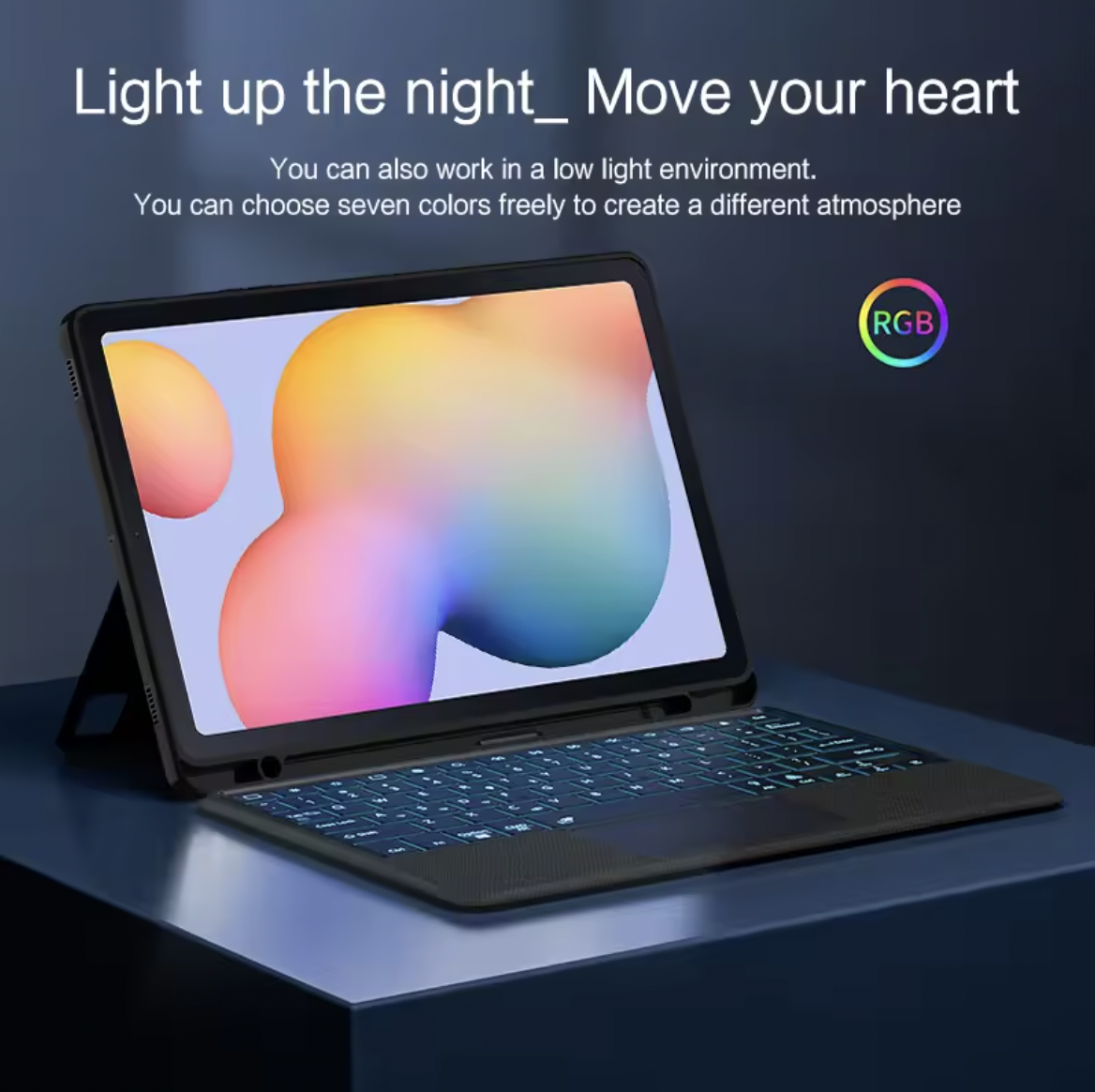 MLTIX 可直立多角度 2023 Galaxy Tab S9 (11 吋) 含筆槽鍵盤保護殼 - 繁體, 黑