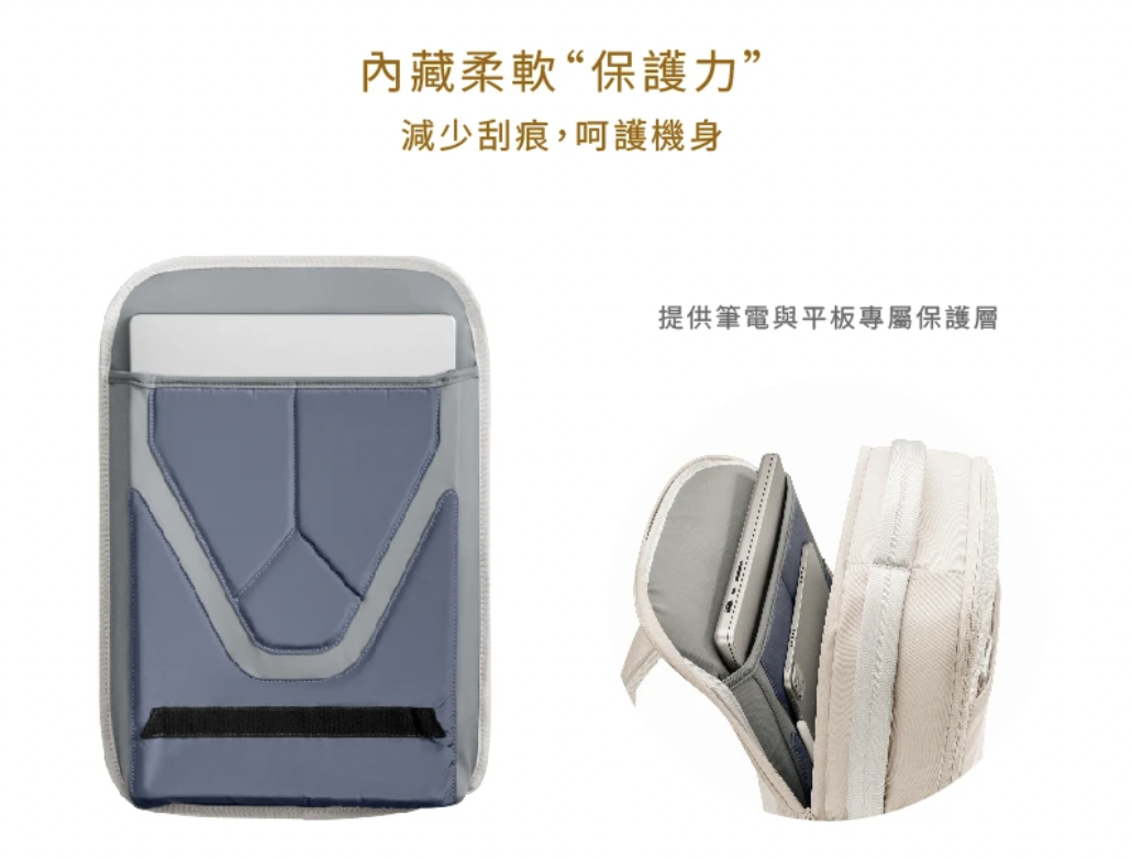 tomtoc 圓夢計畫 機能後背包, 白