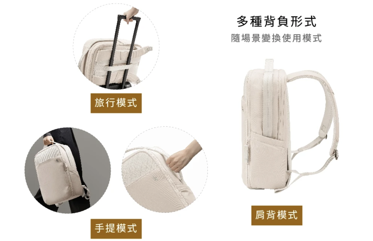 tomtoc 圓夢計畫 機能後背包, 白