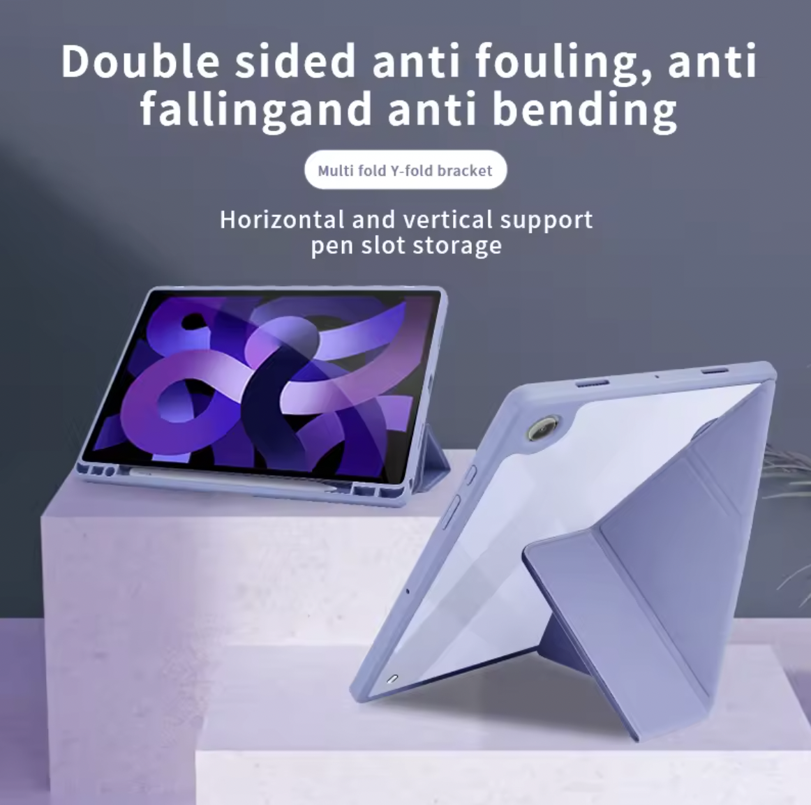 MLTIX 可直立防摔抗彎 2021 Galaxy Tab A7 Lite (8.7 吋) 含筆槽多角度保護殼, 灰