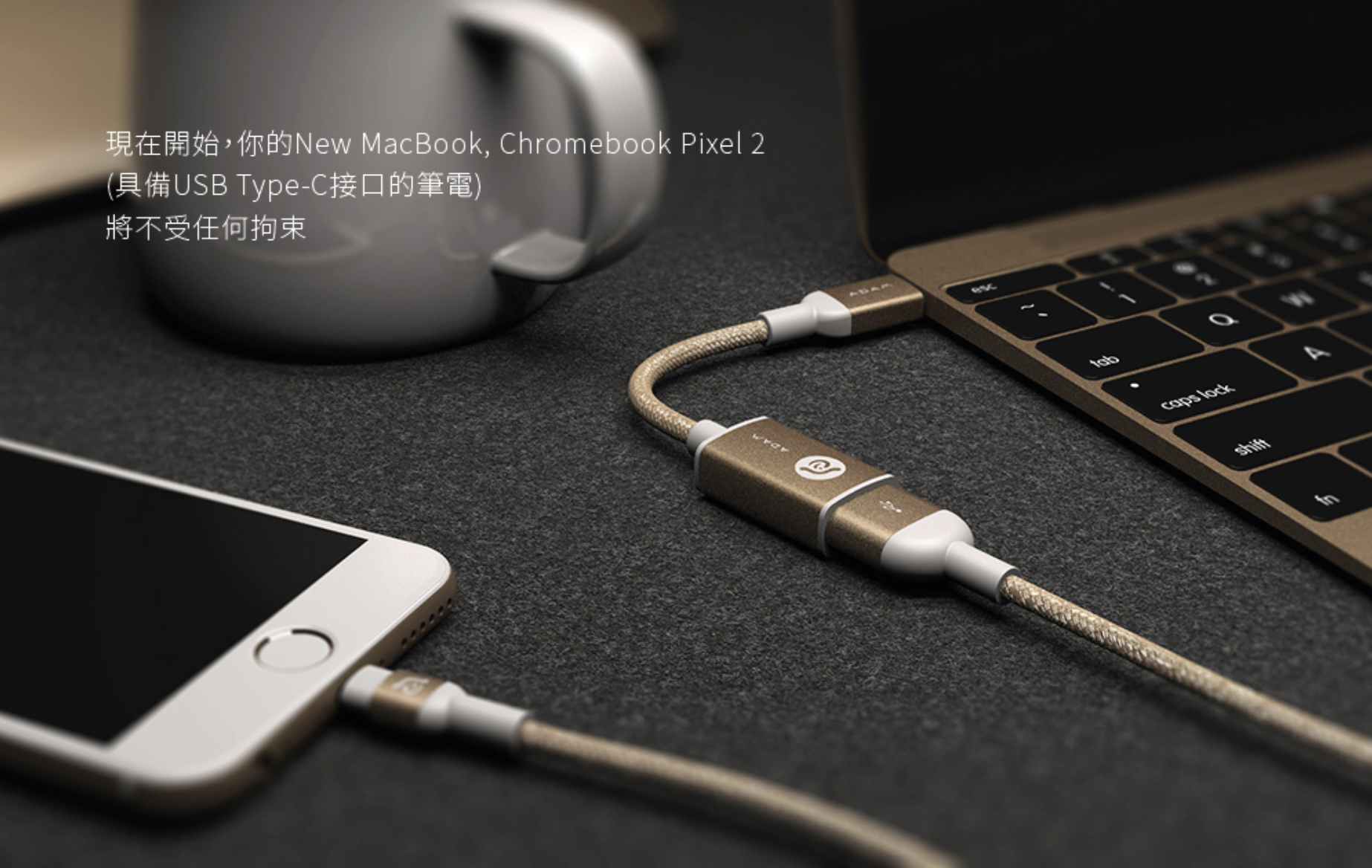 ADAM 亞果元素 CASA HUB F13 USB-C 對USB母座轉接器