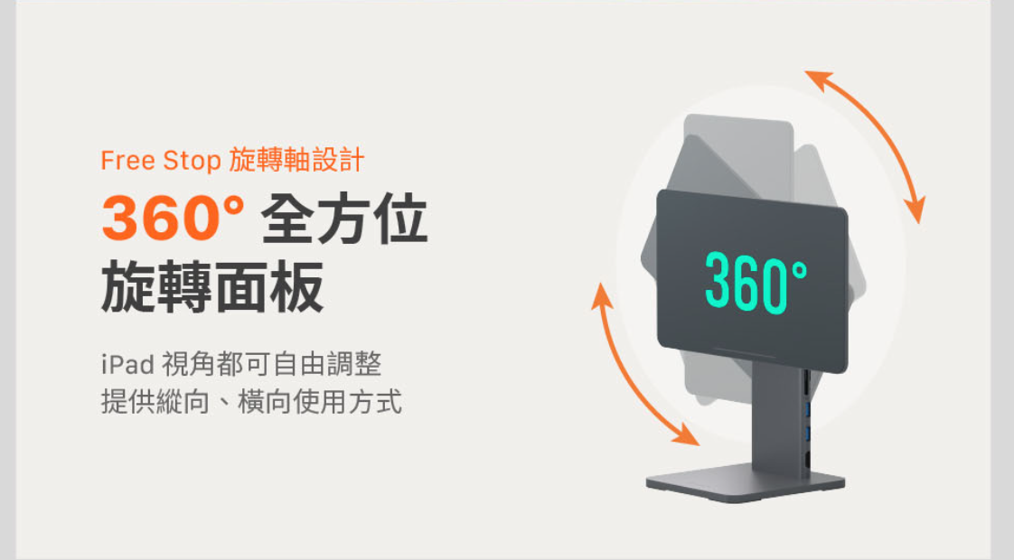 ADAM 亞果元素 Mag M Pro  2022 iPad Air 5 (10.9 吋) 磁吸支架集線器