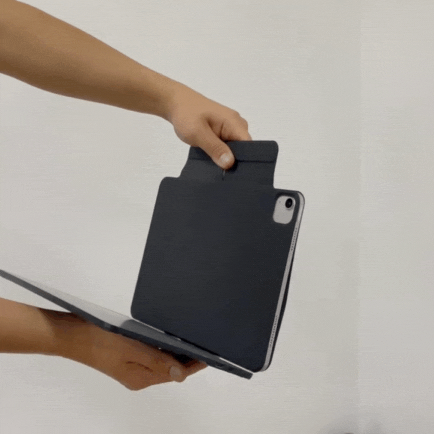 MLTIX 輕巧磁吸式 2020 iPad Air 4 (10.9 吋) 雙面夾含觸控板藍牙鍵盤組 - 繁體, 魔力黑