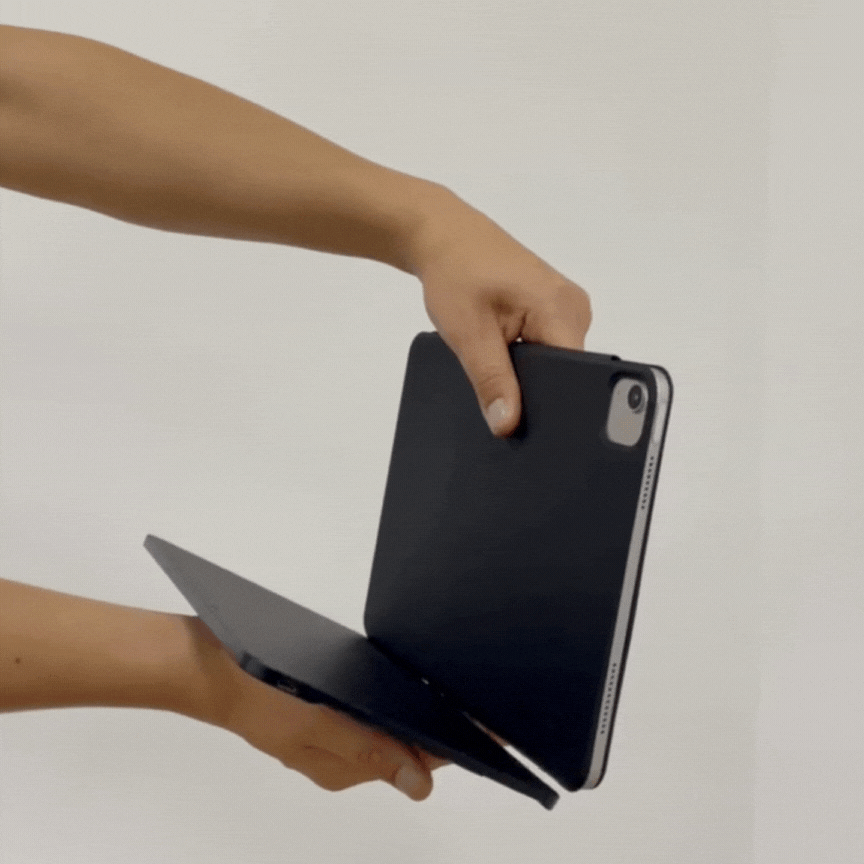 MLTIX 輕巧磁吸式 2020 iPad Air 4 (10.9 吋) 雙面夾藍牙鍵盤組 - 繁體, 魔力黑