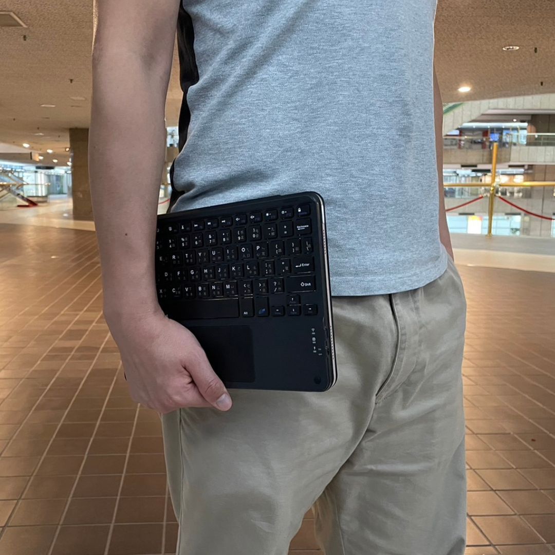 MLTIX 輕巧磁吸式 2020 iPad Air 4 (10.9 吋) 雙面夾含觸控板藍牙鍵盤組 - 繁體, 魔力黑