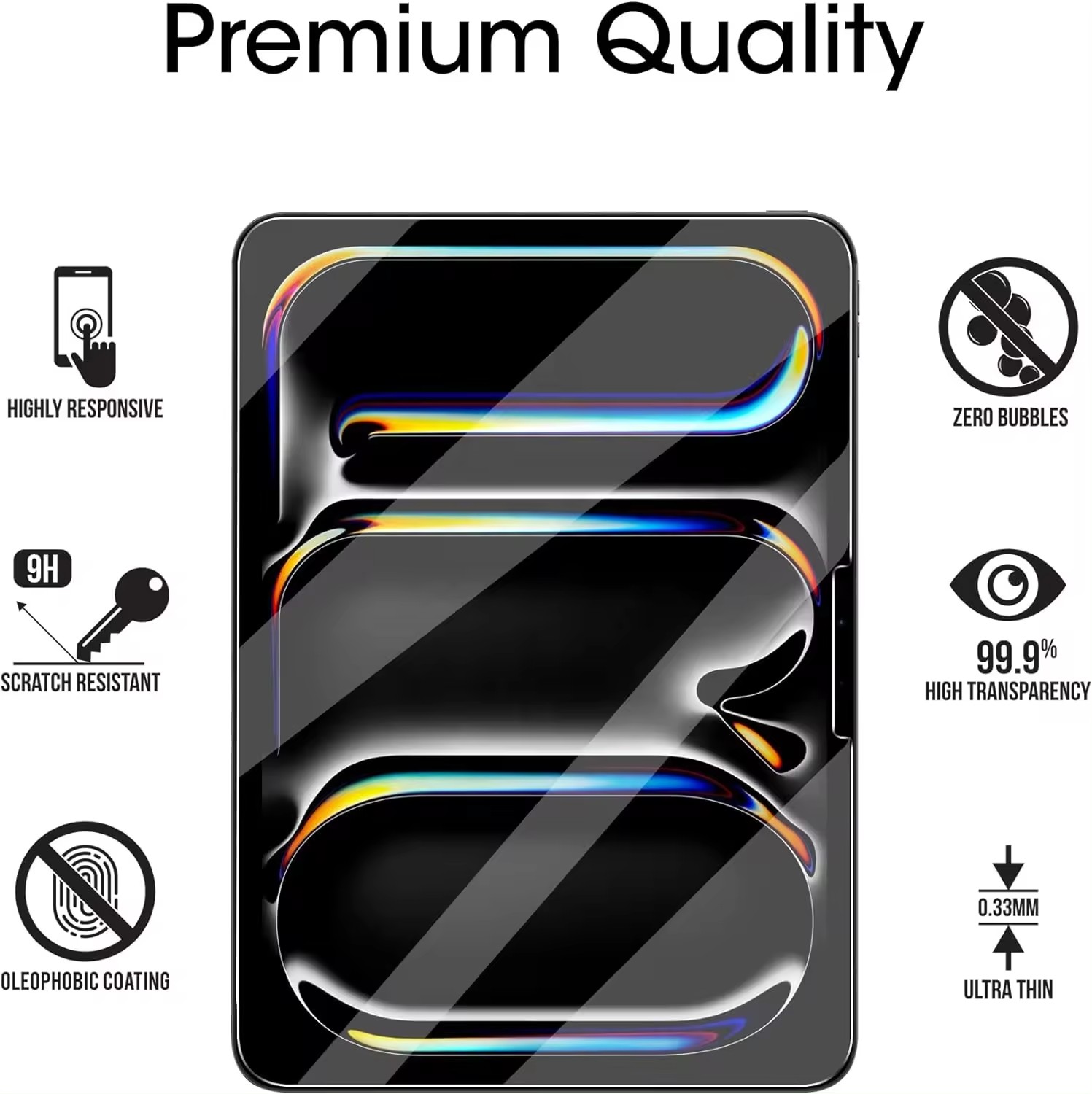 MLTIX Glass Pro 9H 高透 2024 iPad Air 6 (11 吋, M2) 鋼化玻璃貼