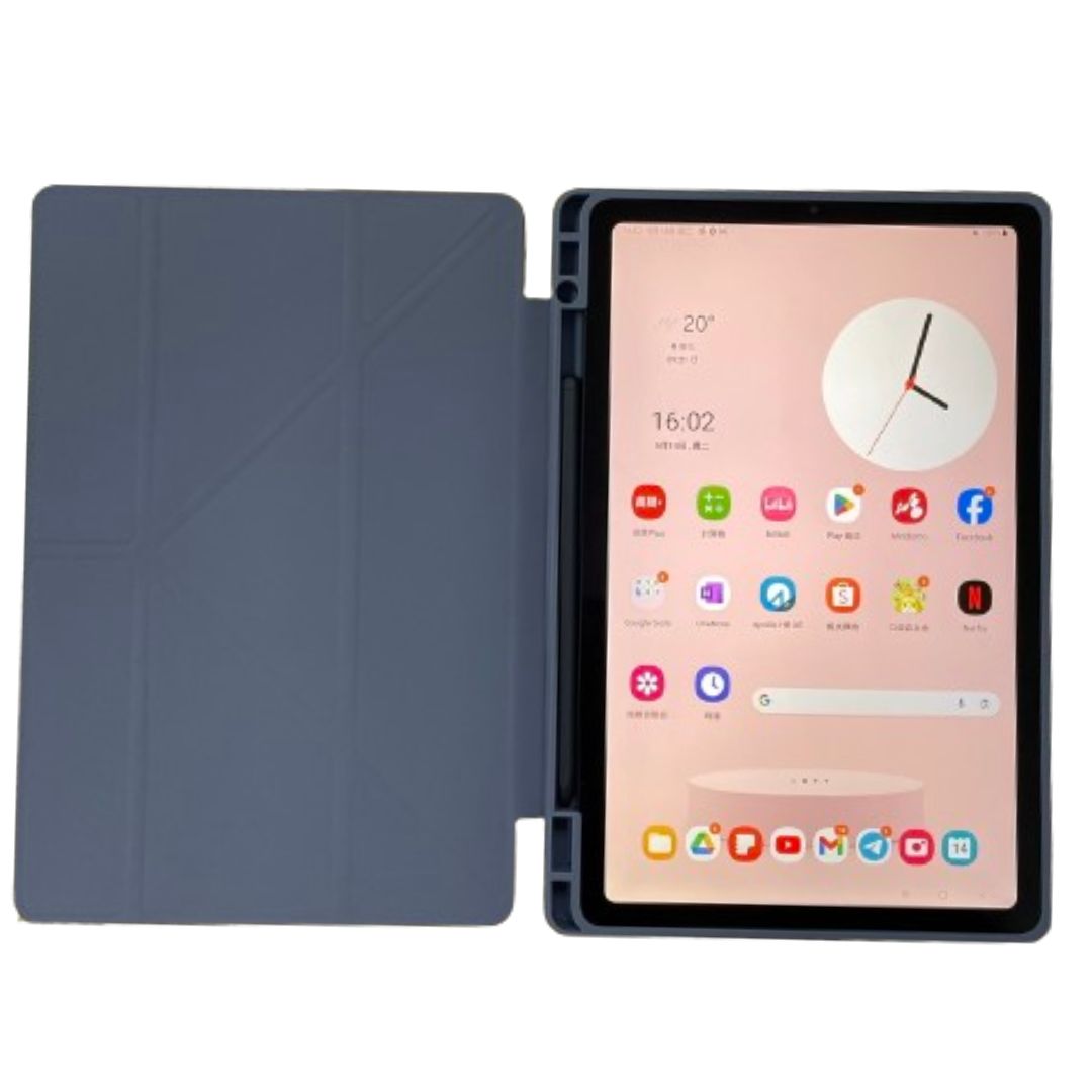 MLTIX 可直立防摔抗彎 2022 Galaxy Tab S6 Lite (10.4 吋) 含筆槽軟邊保護殼, 黑