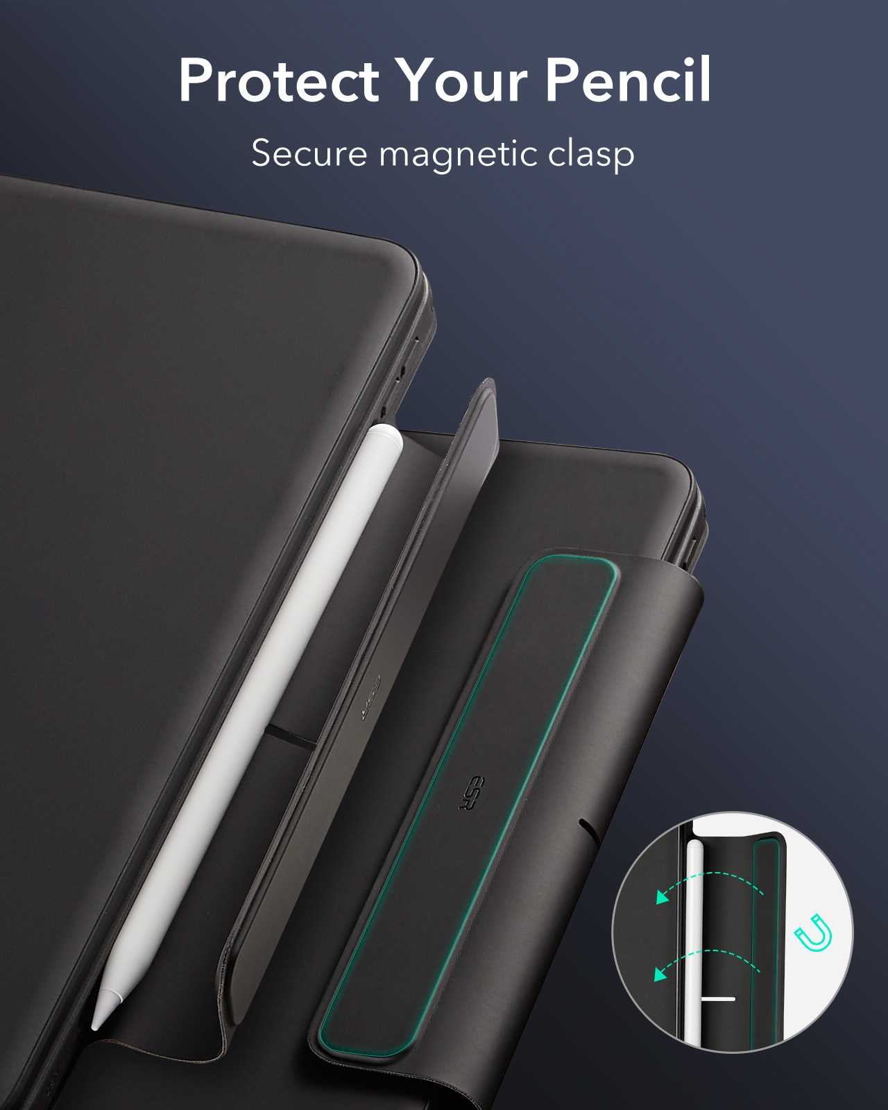 ESR 億色 可直立防摔 2024 iPad Air (13 吋, M2) 巧控鍵盤保護套 - 英文, 白