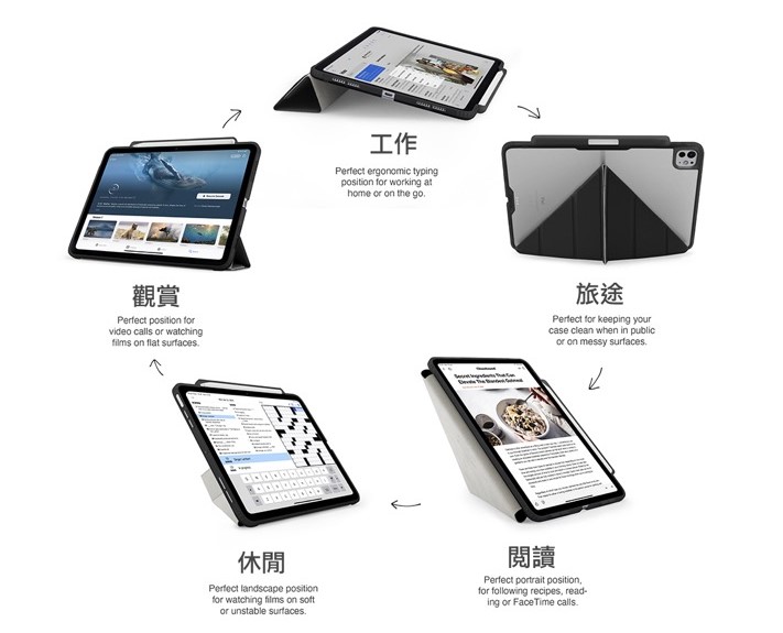Pipetto Origami Pencil 2024 iPad Pro (13吋, M4) 含筆槽保護殼, 深藍