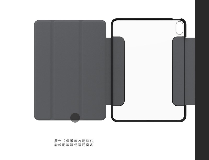 OtterBox Symmetry Folio 透明背版 2022 iPad Air 5 (10.9 吋) 防摔保護殼, 藍色