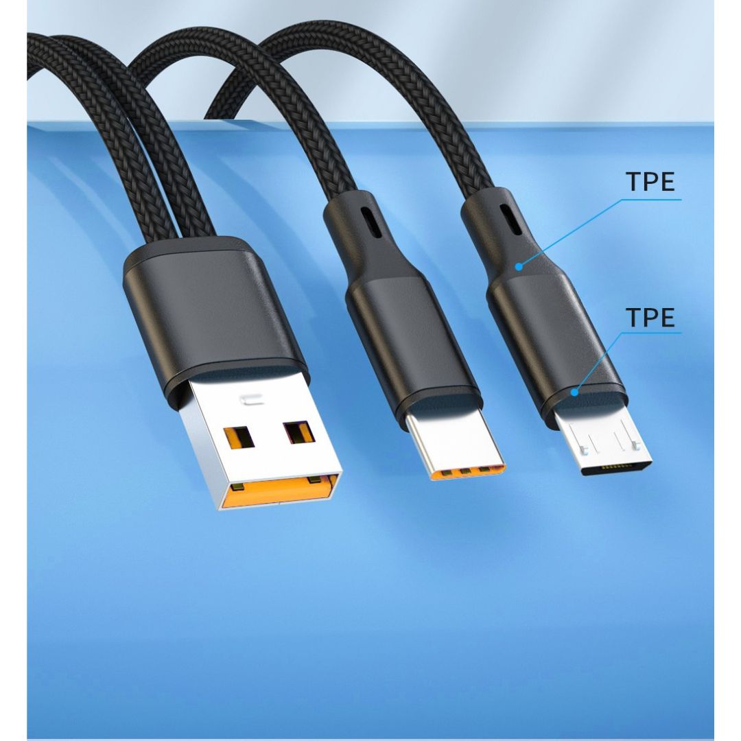 MLTIX ML系列 一分二 快充版 USB-C to USB-C 2A 編織充電線 - 1.2M, 黑