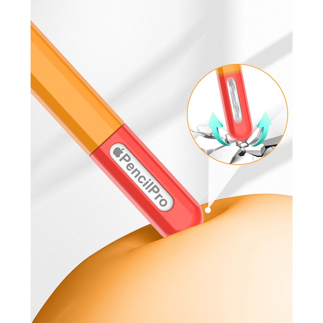 MLTIX 混色系列 Apple Pencil Pro 超薄矽膠筆套, 粉/紫